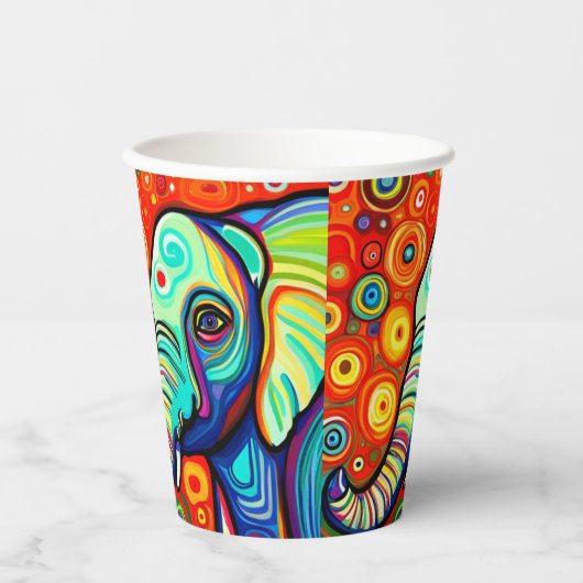 風変わりな象 紙コップ (正面)