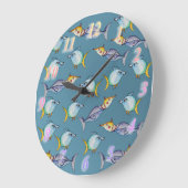 風変わりな魚 ラージ壁時計 (傾斜)