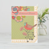 風変わりな鳥のリハーサルの夕食カードの結婚 招待状 (スタンド正面)