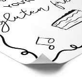 風変わりな黒の手描きグルテンフリー結婚式 ポスター (角)