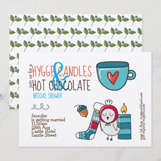 風変わりなHYGGE ブライダルシャワーまたはあらゆるイベントのためのクラフト 招待状 (正面/裏面)