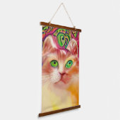 風変わりサイケデリックかっこいカッツ10 吊り下げ型タペストリー (傾斜あり)