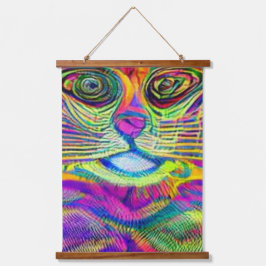 風変わりサイケデリックかっこいカッツ17 吊り下げ型タペストリー