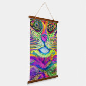風変わりサイケデリックかっこいカッツ17 吊り下げ型タペストリー (傾斜あり)