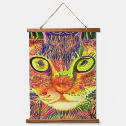 風変わりサイケデリックかっこいカッツ18 吊り下げ型タペストリー (正面)