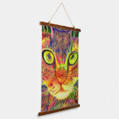 風変わりサイケデリックかっこいカッツ18 吊り下げ型タペストリー (傾斜あり)