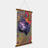 風変わりサイケデリックかっこいカッツ19 吊り下げ型タペストリー (傾斜あり)