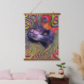 風変わりサイケデリックかっこいカッツ19 吊り下げ型タペストリー (寝室)