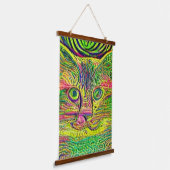 風変わりサイケデリックかっこいカッツ20 吊り下げ型タペストリー (傾斜あり)