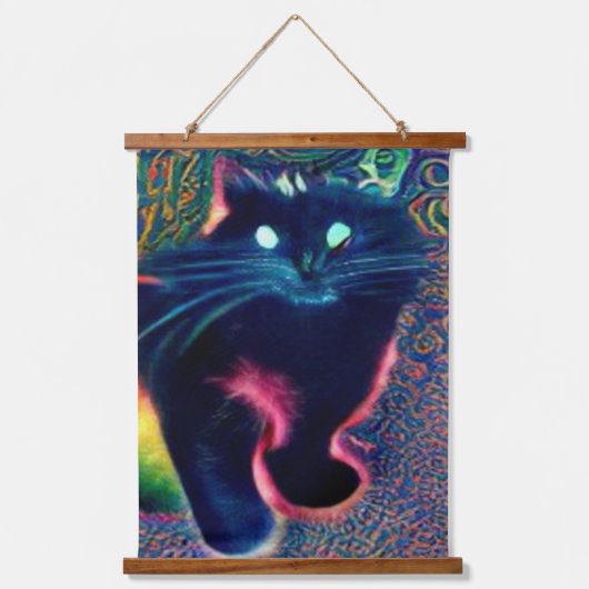 風変わりサイケデリックかっこいカッツ21 吊り下げ型タペストリー (正面)