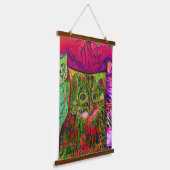 風変わりサイケデリックかっこいカッツ22 吊り下げ型タペストリー (傾斜あり)