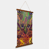 風変わりサイケデリックかっこいカッツ23 吊り下げ型タペストリー (傾斜あり)