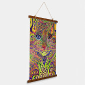 風変わりサイケデリックかっこいカッツ24 吊り下げ型タペストリー (傾斜あり)