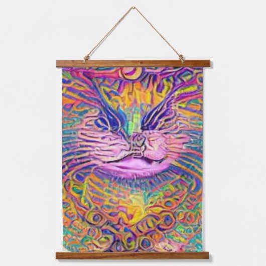風変わりサイケデリックかっこいkatz 12 吊り下げ型タペストリー (正面)
