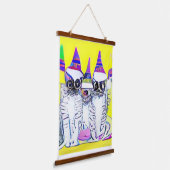 風変わりサイケデリックかっこいkatz 1 吊り下げ型タペストリー (傾斜あり)