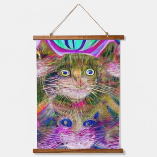風変わりサイケデリックかっこいkatz 39 吊り下げ型タペストリー (正面)