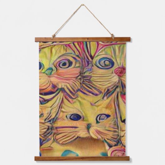 風変わりサイケデリックかっこいkatz 3 吊り下げ型タペストリー (正面)