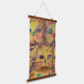 風変わりサイケデリックかっこいkatz 3 吊り下げ型タペストリー (傾斜あり)