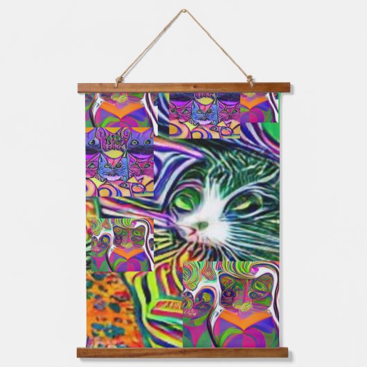 風変わりサイケデリックかっこいkatz 41 吊り下げ型タペストリー (正面)
