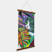風変わりサイケデリックかっこいkatz 4 吊り下げ型タペストリー (傾斜あり)