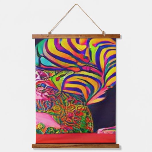 風変わりサイケデリックかっこいkatz 7 吊り下げ型タペストリー (正面)