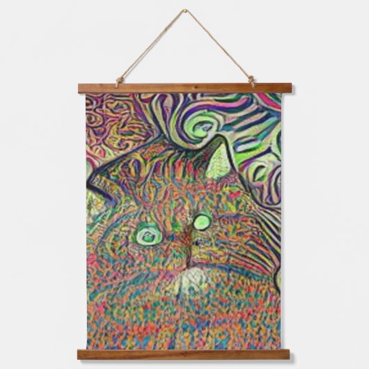 風変わりサイケデリックかっこいkatz 9 吊り下げ型タペストリー (正面)