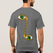 風変わりサイケデリックカラフルエイリアンの目の叫び Tシャツ (裏面)