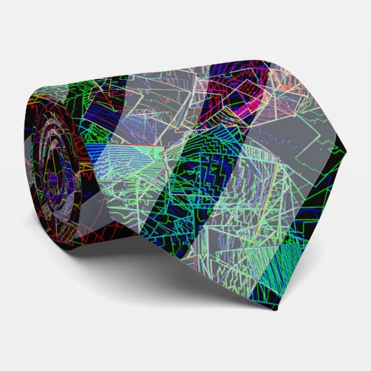 風変わりストライプカラフルの奇妙な線と正方形 ネクタイ (ロール)