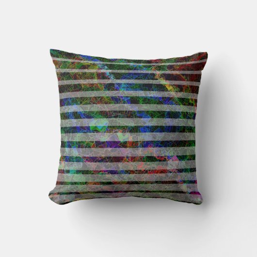 風変わりストライプ線の小さな四角 クッション (正面)