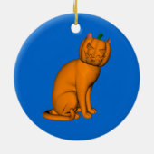 風変わりハロウィン猫 セラミックオーナメント (裏面)