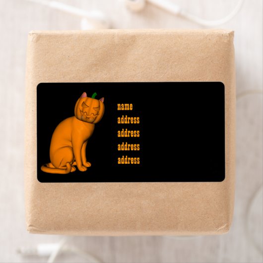 風変わりハロウィン猫 ラベル (インサイチュ)