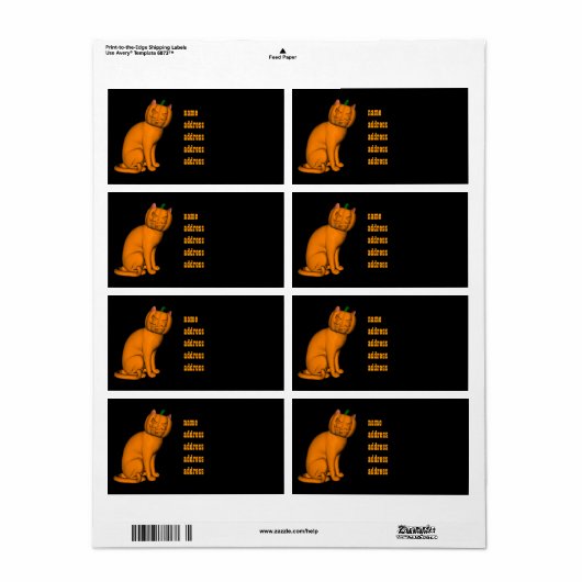 風変わりハロウィン猫 ラベル (フルシート)