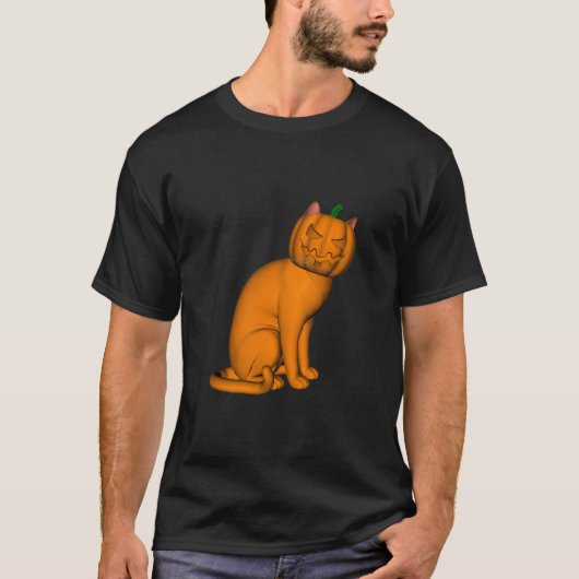 風変わりハロウィン猫 Tシャツ (正面)