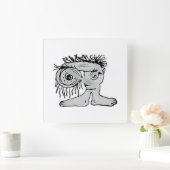 風変わりファンタジースケッチ スクエア壁時計 (ホーム)