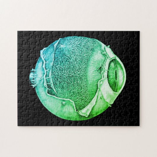 風変わりヴィンテージ眼球詳細スケッチ緑 ジグソーパズル (横)