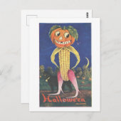 風変わりヴィンテージ野菜ジャックオランタン葉書 ポストカード (正面/裏面)