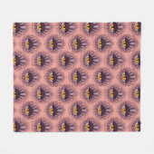 風変わり不気味お洒落目 フリースブランケット (正面(横))