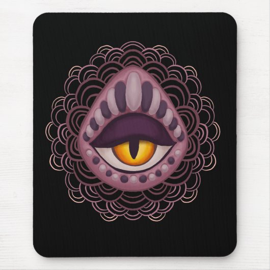 風変わり不気味お洒落目 マウスパッド (正面)