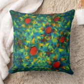 風変わり仮想の花、濃いシアンの上に燃えた花びら クッション (ブランケット)