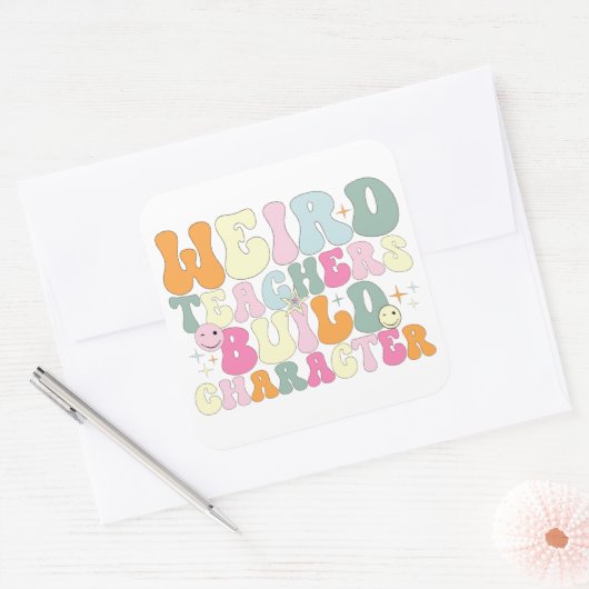 風変わり先生ビルドキャラクター教えの恋人クール スクエアシール (封筒)