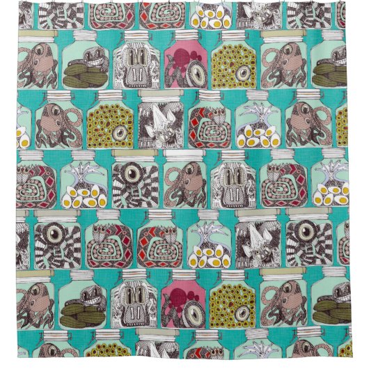 風変わり漬物 シャワーカーテン (正面)