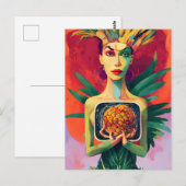 風変わり生来のパイナップル女神 ポストカード (正面/裏面)