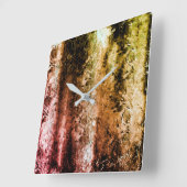 風変わり繊維質及び汚れ スクエア壁時計 (傾斜)