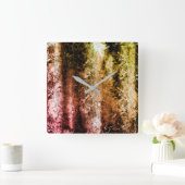 風変わり繊維質及び汚れ スクエア壁時計 (ホーム)