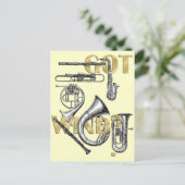 風得風おもしろい楽器選手のギフト ポストカード (スタンド正面)