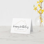 風情のあるハッピーバースデーリアル カード (黄色い花)