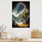 風景と大きな洞窟 ポスター (キッチン)