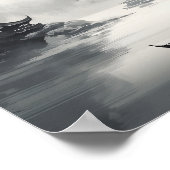 風景と船中国のを描いた風景 ポスター (角)
