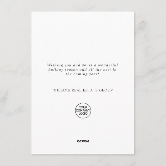 風景のホリーデコレーション - 松の森とクリスマス シーズンカード (裏面)