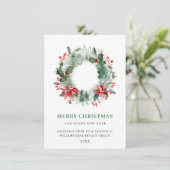 風景のホリーデコレーション - 松の森とクリスマス シーズンカード (スタンド正面)